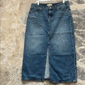 Madewell Blue Denim Maxi Skirt